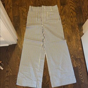 Maeve blue and White Striped Cropped Pants